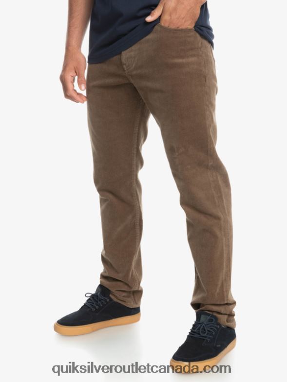CA Quiksilver Men Kracker Cord Corduroy Pants chocolate chip TX4R21547