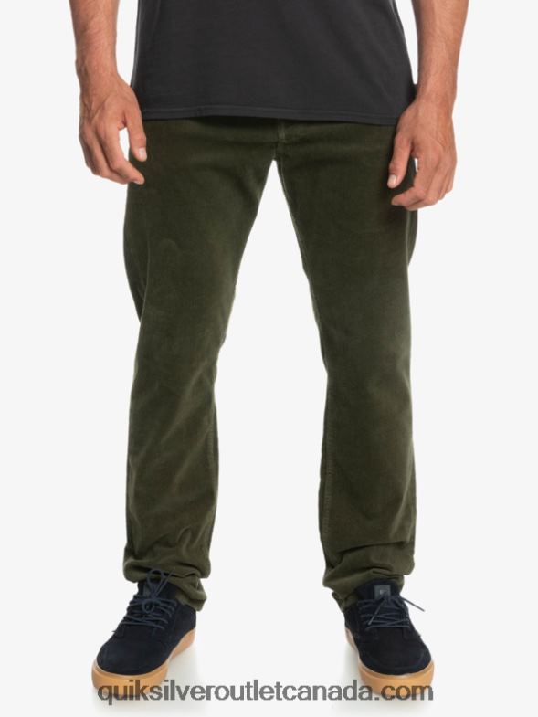 CA Quiksilver Men Kracker Cord Corduroy Pants grape leaf TX4R21549