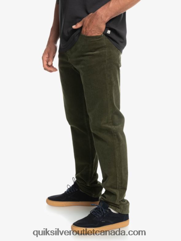 CA Quiksilver Men Kracker Cord Corduroy Pants grape leaf TX4R21549