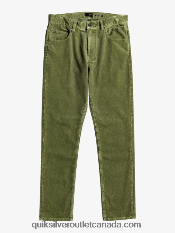 CA Quiksilver Men Kracker Straight Fit Corduroy Pants four leaf clover TX4R21607