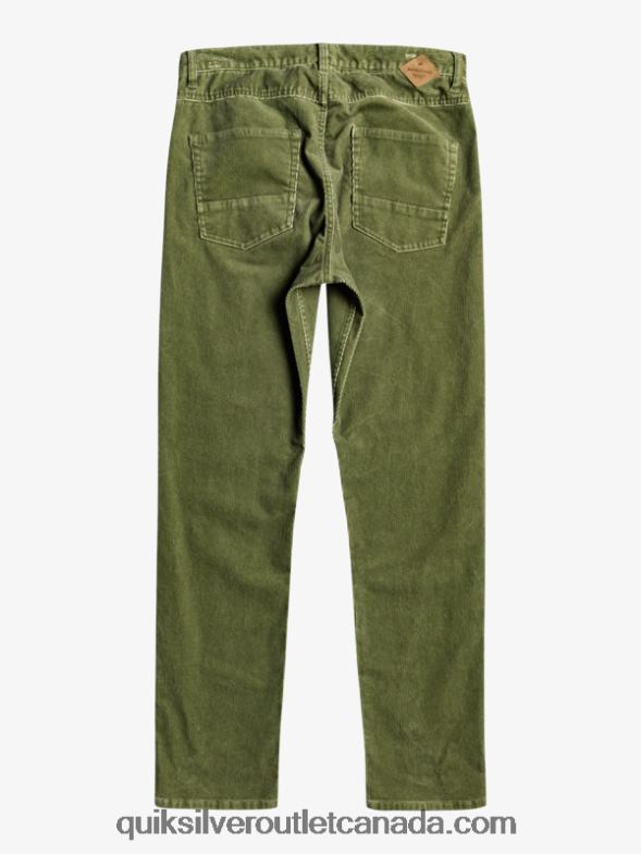 CA Quiksilver Men Kracker Straight Fit Corduroy Pants four leaf clover TX4R21607