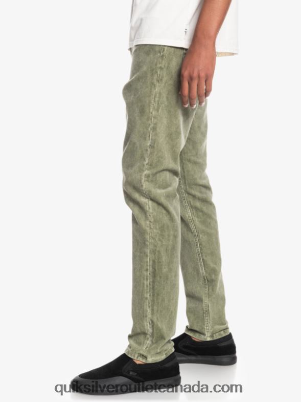 CA Quiksilver Men Kracker Straight Fit Corduroy Pants four leaf clover TX4R21607