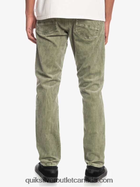 CA Quiksilver Men Kracker Straight Fit Corduroy Pants four leaf clover TX4R21607