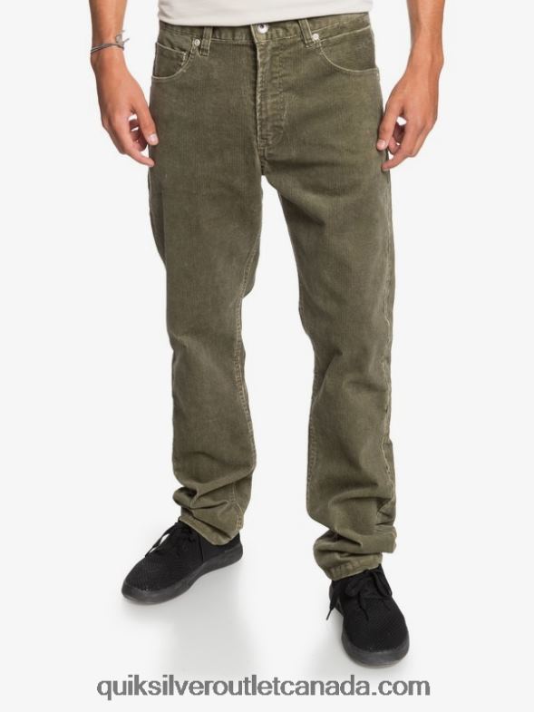 CA Quiksilver Men Kracker Straight Fit Corduroy Pants kalamata TX4R21606