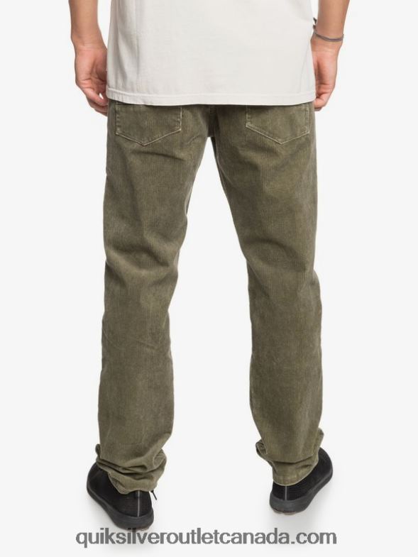 CA Quiksilver Men Kracker Straight Fit Corduroy Pants kalamata TX4R21606