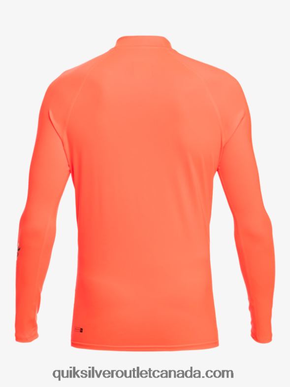 CA Quiksilver Men All Time Long Sleeve UPF 50 Rashguard fiery coral TX4R2821