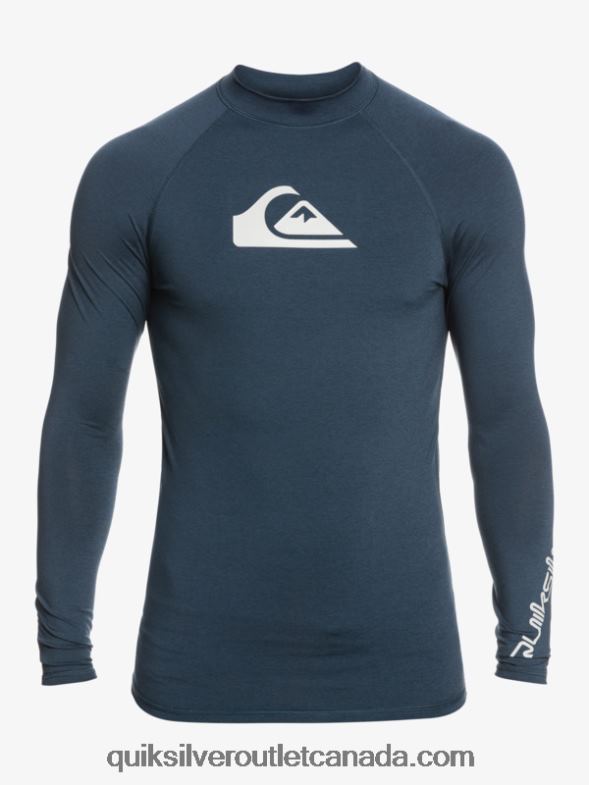 CA Quiksilver Men All Time Long Sleeve UPF 50 Rashguard navy blazer heather TX4R2820