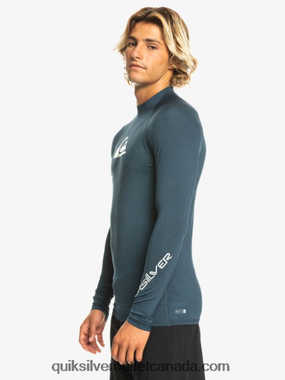 CA Quiksilver Men All Time Long Sleeve UPF 50 Rashguard navy blazer heather TX4R2820
