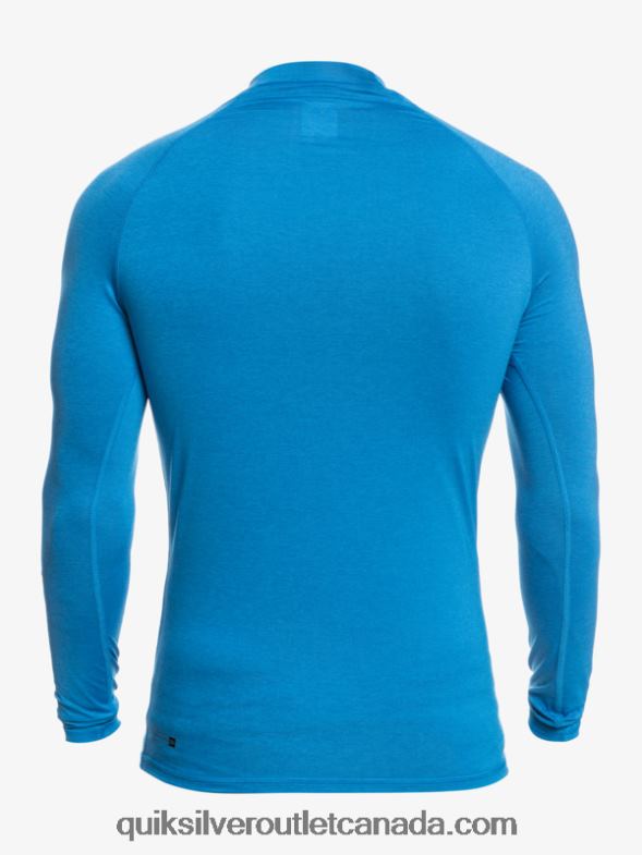 CA Quiksilver Men All Time Long Sleeve UPF 50 Rashguard snorkel blue heather TX4R2822
