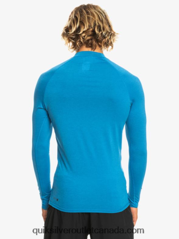 CA Quiksilver Men All Time Long Sleeve UPF 50 Rashguard snorkel blue heather TX4R2822
