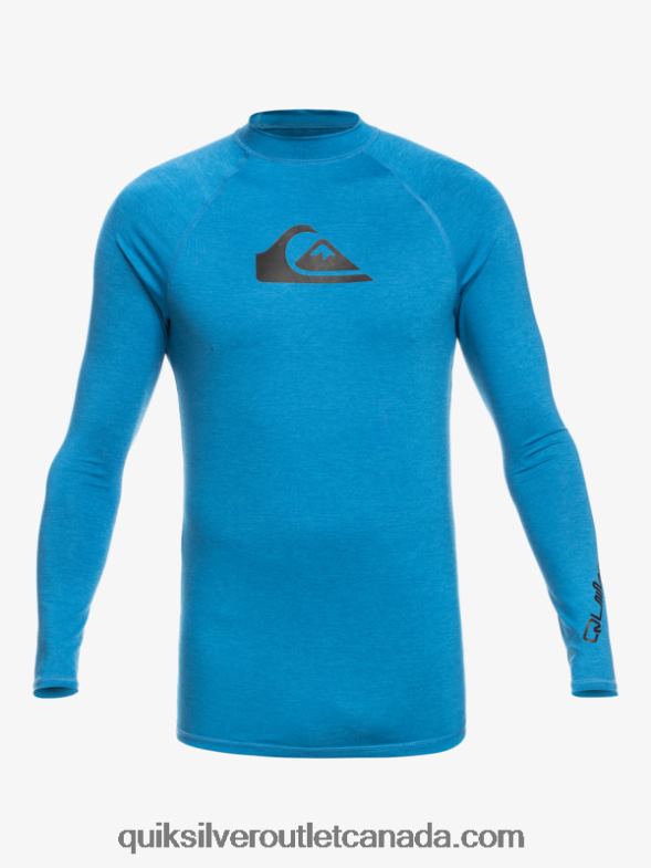 CA Quiksilver Men All Time Long Sleeve UPF 50 Rashguard vallarta blue heather TX4R2823