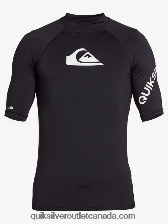 CA Quiksilver Men All Time Short Sleeve UPF 50 Rashguard black TX4R21261
