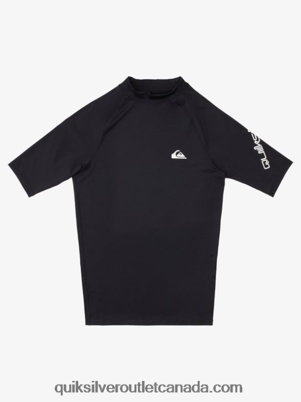 CA Quiksilver Men All Time Short Sleeve UPF 50 Rashguard black TX4R21265