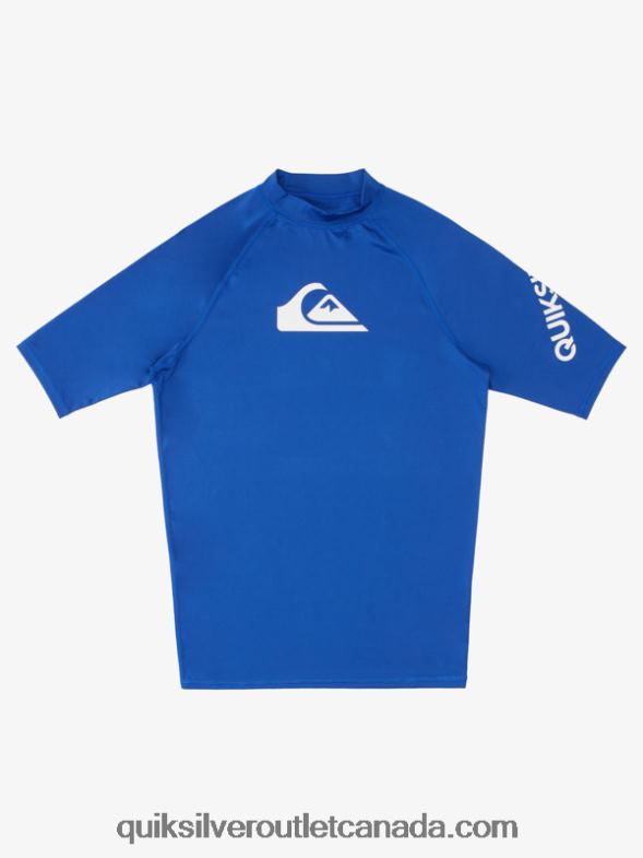 CA Quiksilver Men All Time Short Sleeve UPF 50 Rashguard electric royal TX4R21264