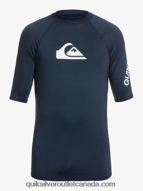 CA Quiksilver Men All Time Short Sleeve UPF 50 Rashguard navy blazer TX4R21263