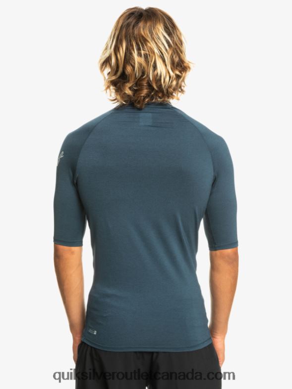 CA Quiksilver Men All Time Short Sleeve UPF 50 Rashguard navy blazer heather TX4R2812