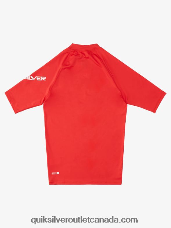 CA Quiksilver Men All Time Short Sleeve UPF 50 Rashguard quik red TX4R21266