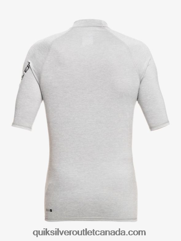 CA Quiksilver Men All Time Short Sleeve UPF 50 Rashguard sleet heather TX4R2809