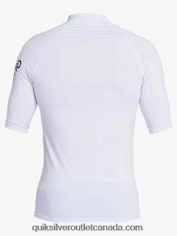 CA Quiksilver Men All Time Short Sleeve UPF 50 Rashguard white TX4R21262