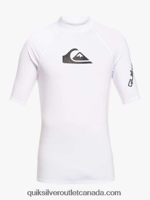 CA Quiksilver Men All Time Short Sleeve UPF 50 Rashguard white TX4R2810