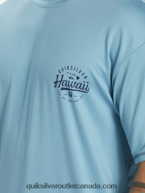 CA Quiksilver Men Hawaii Big Bite UPF 50 Short Sleeve Surf Tee delphinium blue TX4R2880