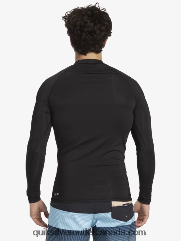CA Quiksilver Men Hawaii Double Down UPF 50 Long Sleeve Surf Tee black TX4R21105