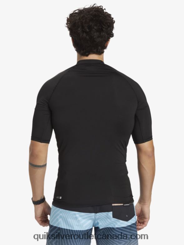 CA Quiksilver Men Hawaii Double Down UPF 50 Short Sleeve Surf Tee black TX4R21170