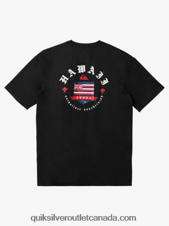 CA Quiksilver Men Hawaii Royalty UPF 50 Short Sleeve Surf Tee black TX4R21123