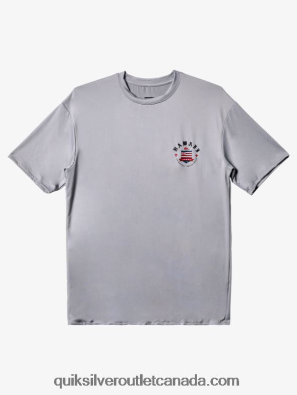CA Quiksilver Men Hawaii Royalty UPF 50 Short Sleeve Surf Tee sleet TX4R21124