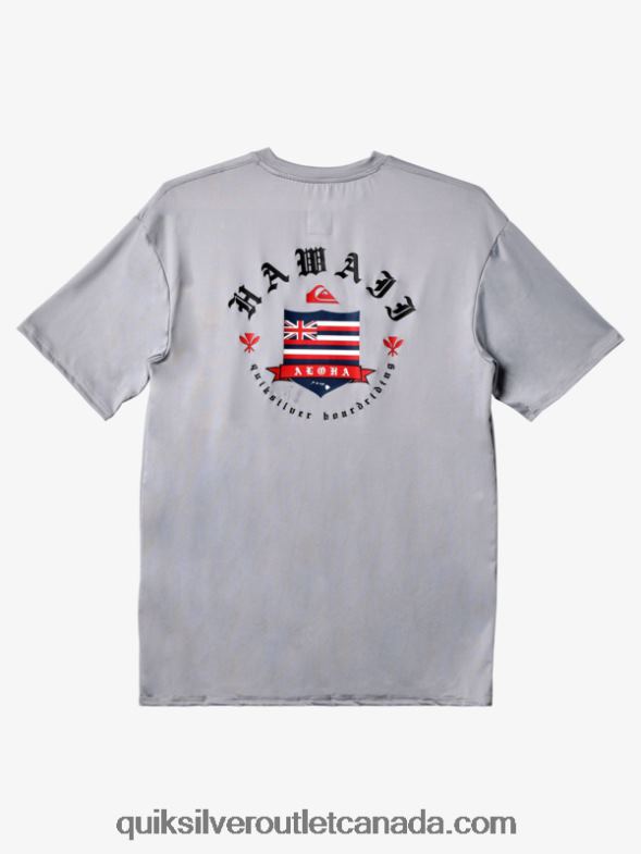 CA Quiksilver Men Hawaii Royalty UPF 50 Short Sleeve Surf Tee sleet TX4R21124