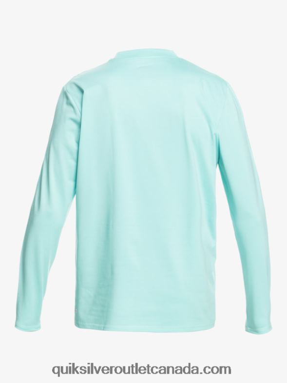 CA Quiksilver Men Heritage Heather Long Sleeve UPF 50 Surf Tee angel blue heather TX4R21468