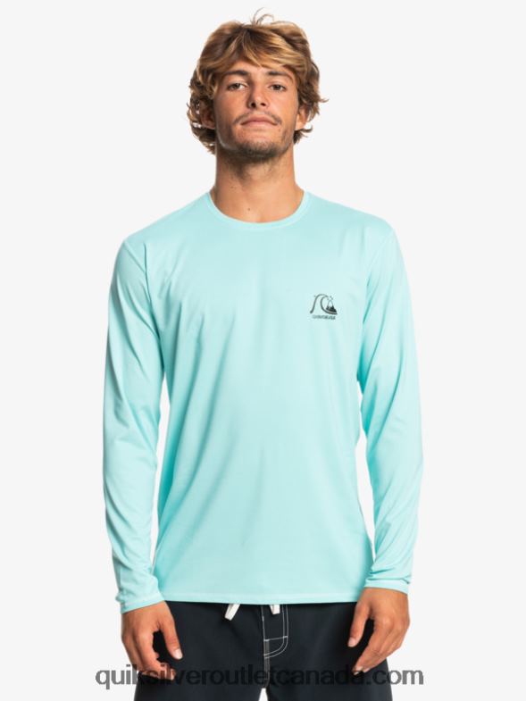 CA Quiksilver Men Heritage Heather Long Sleeve UPF 50 Surf Tee angel blue heather TX4R21468