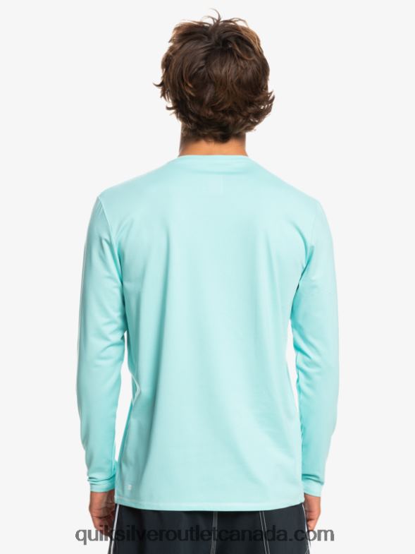 CA Quiksilver Men Heritage Heather Long Sleeve UPF 50 Surf Tee angel blue heather TX4R21468