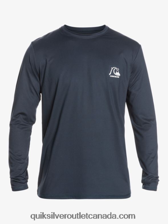 CA Quiksilver Men Heritage Heather Long Sleeve UPF 50 Surf Tee midnight navy heather TX4R21470