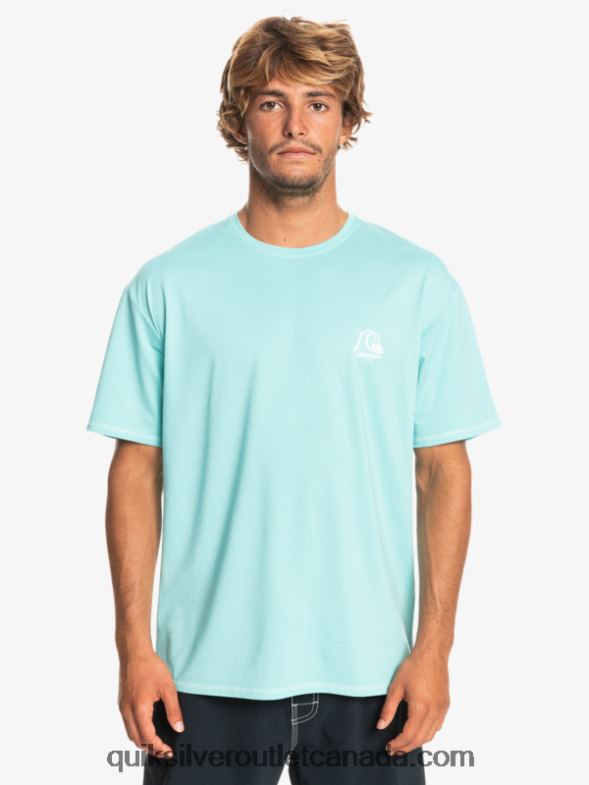 CA Quiksilver Men Heritage Heather Short Sleeve UPF 50 Surf T-Shirt angel blue heather TX4R21128