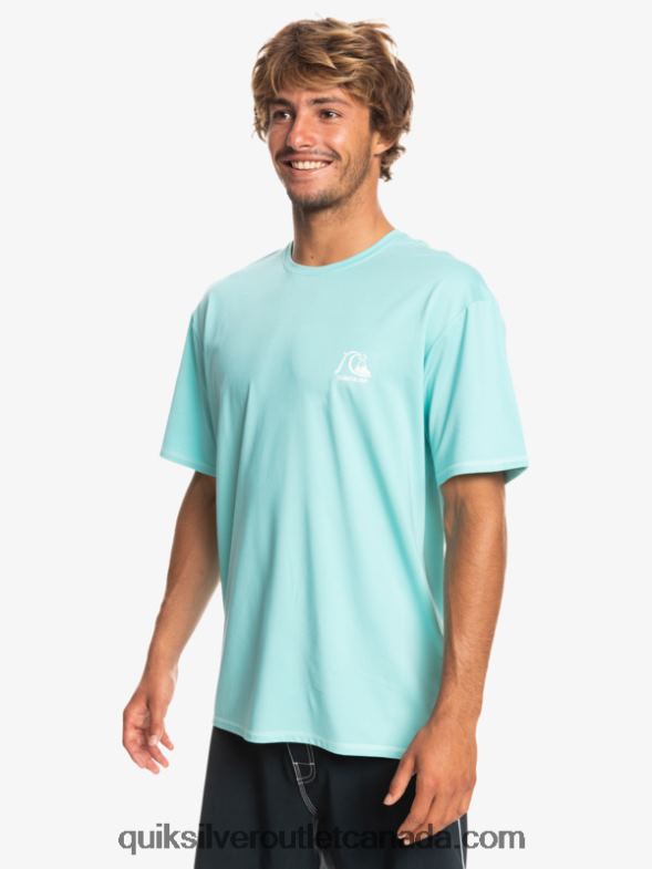 CA Quiksilver Men Heritage Heather Short Sleeve UPF 50 Surf T-Shirt angel blue heather TX4R21128