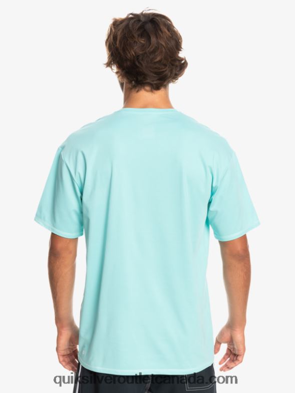 CA Quiksilver Men Heritage Heather Short Sleeve UPF 50 Surf T-Shirt angel blue heather TX4R21128