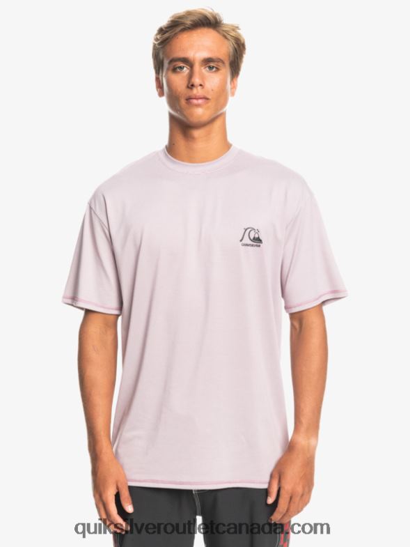 CA Quiksilver Men Heritage Heather Short Sleeve UPF 50 Surf T-Shirt dusty orchid heather TX4R21132