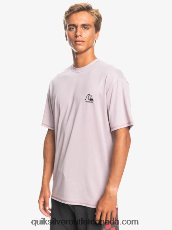 CA Quiksilver Men Heritage Heather Short Sleeve UPF 50 Surf T-Shirt dusty orchid heather TX4R21132