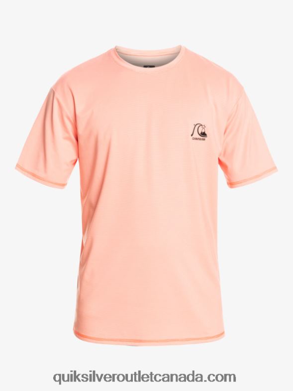 CA Quiksilver Men Heritage Heather Short Sleeve UPF 50 Surf T-Shirt fresh salmon heather TX4R21130