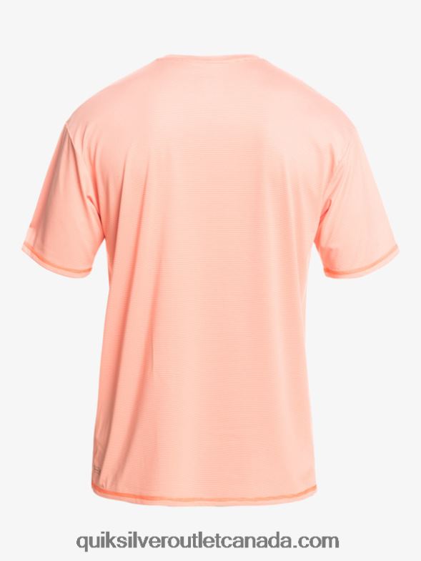 CA Quiksilver Men Heritage Heather Short Sleeve UPF 50 Surf T-Shirt fresh salmon heather TX4R21130