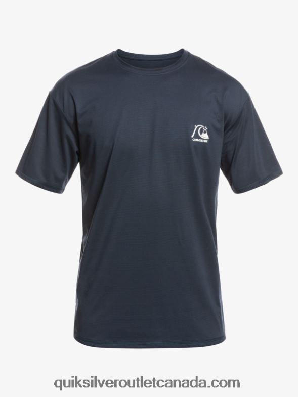 CA Quiksilver Men Heritage Heather Short Sleeve UPF 50 Surf T-Shirt midnight navy heather TX4R21129