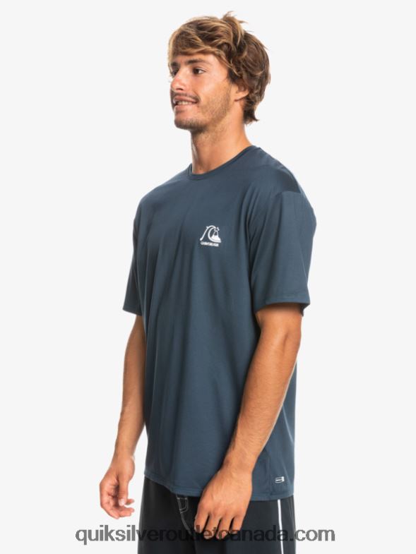 CA Quiksilver Men Heritage Heather Short Sleeve UPF 50 Surf T-Shirt midnight navy heather TX4R21129