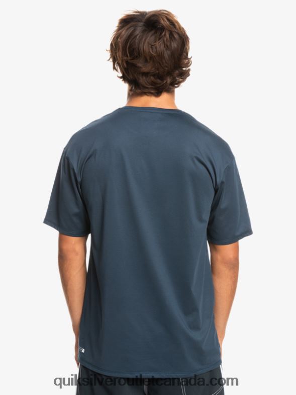 CA Quiksilver Men Heritage Heather Short Sleeve UPF 50 Surf T-Shirt midnight navy heather TX4R21129