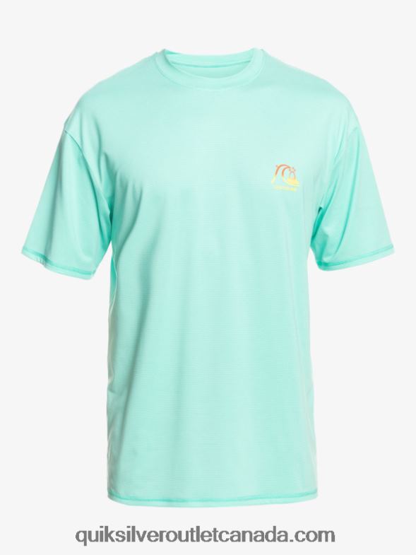 CA Quiksilver Men Heritage Heather Short Sleeve UPF 50 Surf T-Shirt pool green heather TX4R21133