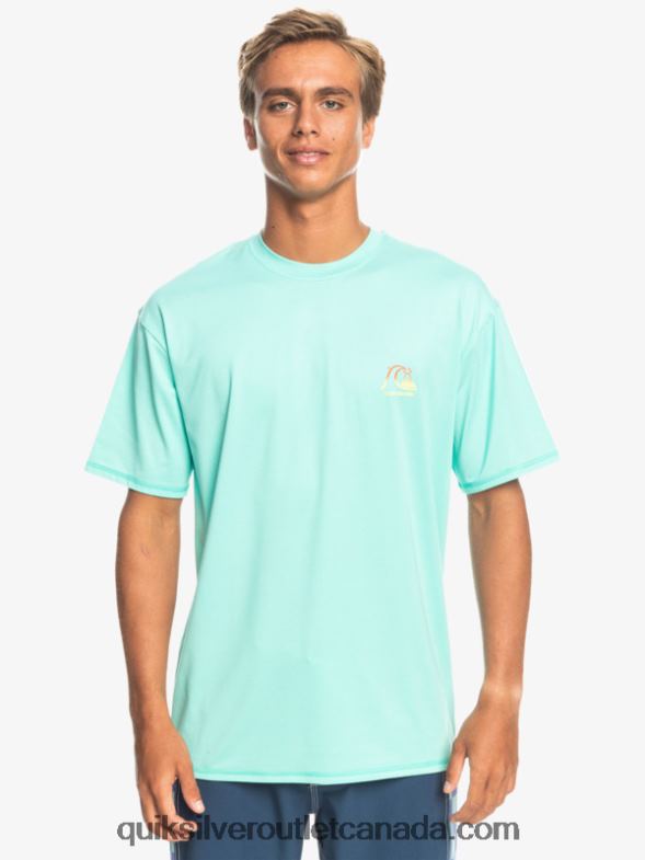 CA Quiksilver Men Heritage Heather Short Sleeve UPF 50 Surf T-Shirt pool green heather TX4R21133