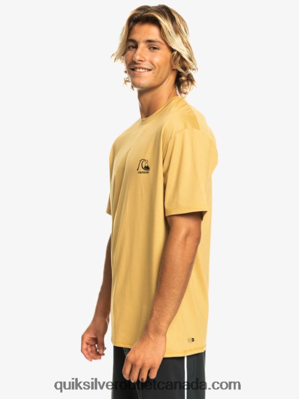 CA Quiksilver Men Heritage Heather Short Sleeve UPF 50 Surf T-Shirt wheat heather TX4R21127