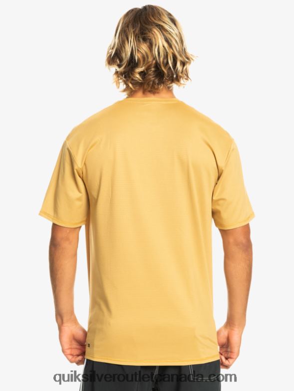 CA Quiksilver Men Heritage Heather Short Sleeve UPF 50 Surf T-Shirt wheat heather TX4R21127