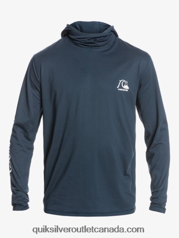CA Quiksilver Men Heritage UPF 50 Long Sleeve Surf Tee midnight navy heather TX4R2417