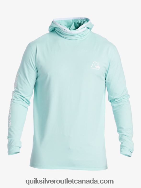 CA Quiksilver Men Heritage UPF 50 Long Sleeve Surf Tee sky blue heather TX4R2419